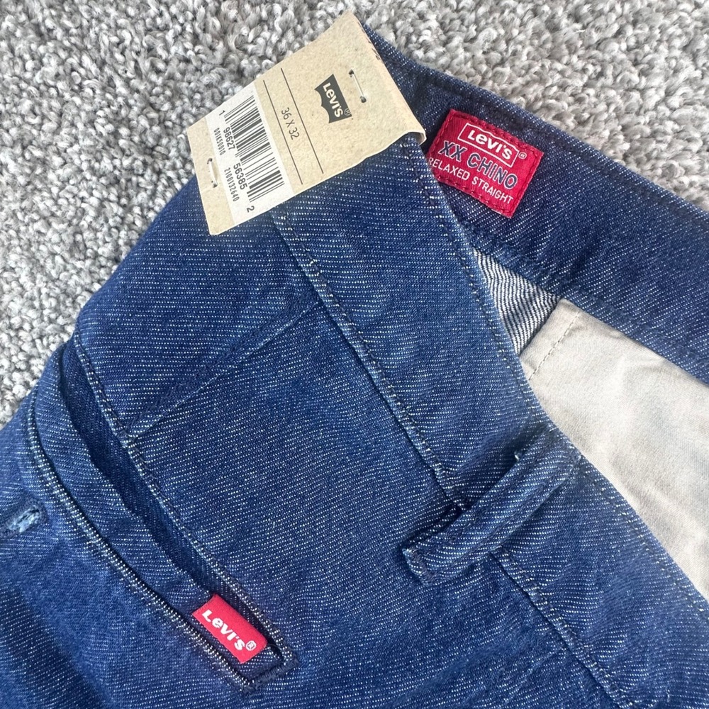 Levis XX Chino Mens 36x32 Relaxed Straight Lightweight Denim Streetwear NWT